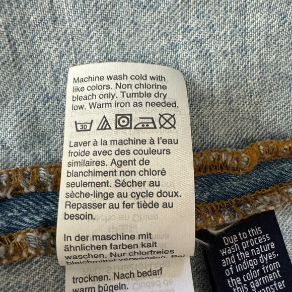 Madewell Women's Blue Rigid Denim A-Line Cut Out Edition Mini Skirt Size 27 - Picture 9 of 10